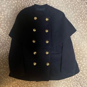 Eloquii Navy Coat with Gold Buttons